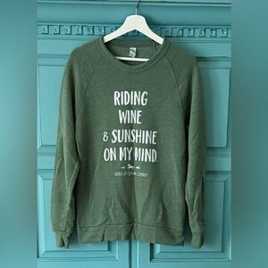 Women's Crewneck Sweatshirt "Riding, Wine & Sunshine on My Mind"